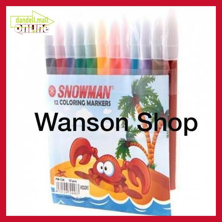 

U8Tyrt67- Spidol 12 Warna Snowman E3Yrf797-
