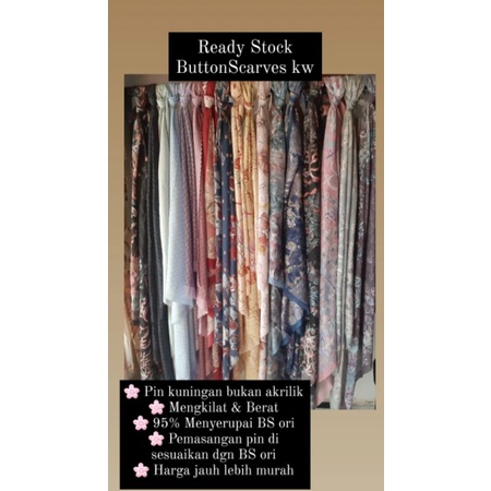 jilbab buttonscarves KW pakai plat/logo/pin