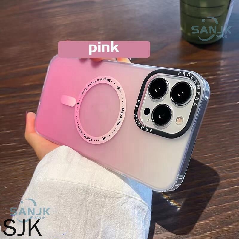 High-end Frosted Gradient Magnetic Phone Case for iPhone 13 12 11 Pro Max 12mini 13mini 13Promax Camera Protection Shockproof Magnetic Adsorption Phone Case