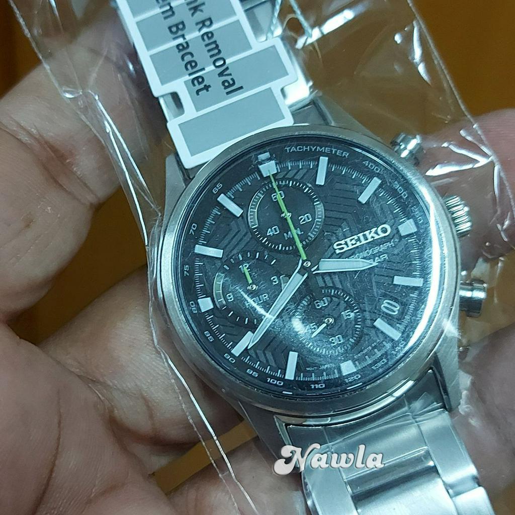 Seiko Quartz SSB419P1 Chronograph Sapphire Black - Jam Tangan Pria SSB419