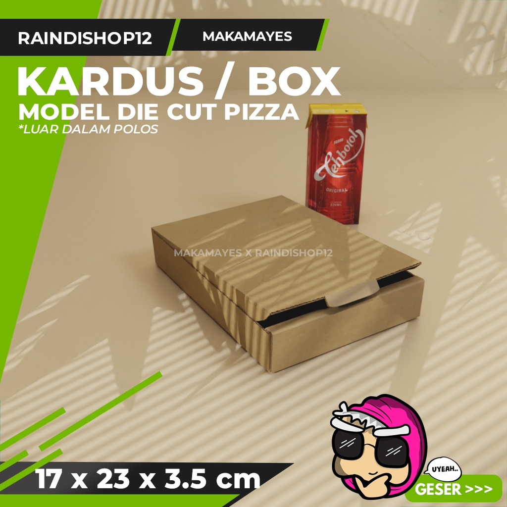 

(MIN 5 PCS) BOX 17 X 23 X 3.5 CM KARDUS DIE CUT PIZZA KEMASAN PACKAGING KADO