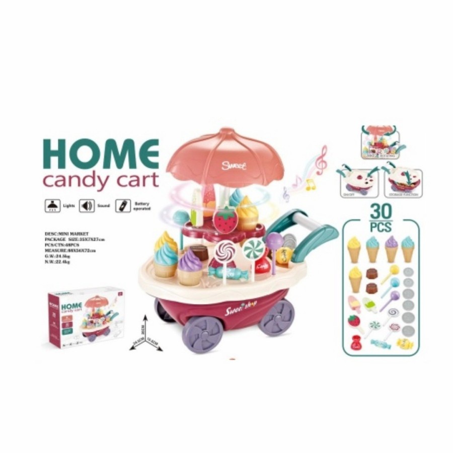 MAINAN HOME CANDY ICE CREAM CART GEROBAK MAINAN EDUKASI ANAK JUALAN ES KRIM - BC