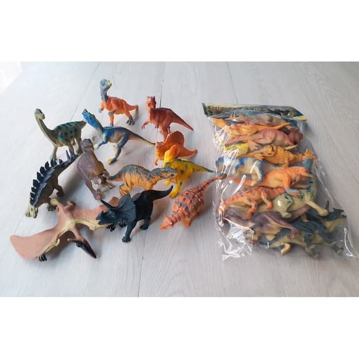 MAINAN BEST SELLER DINOSAURUS KARET 12PCS DUNIA DINOSAUR WORLD No. KL5