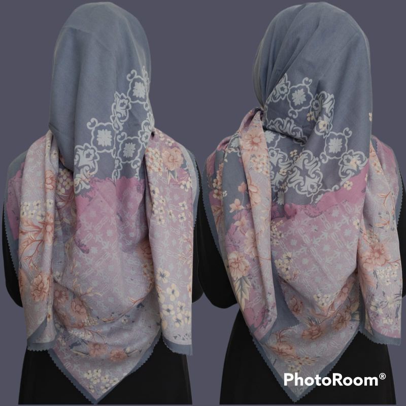 Hijab VOAL PREMIUM Motif 100 Jilbab Segiempat Motif Laser Cut