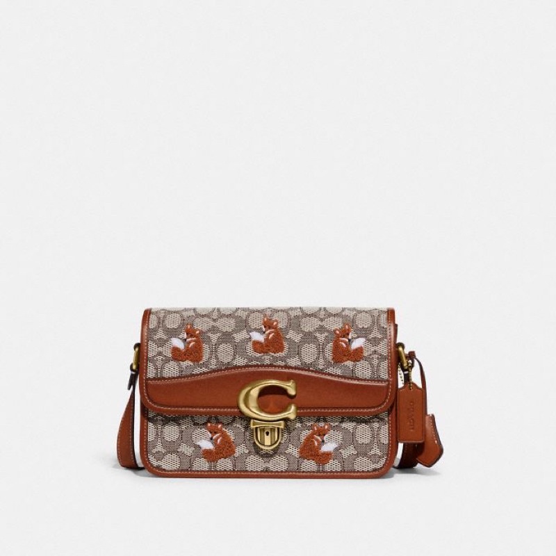 Coach Studio Shoulder Bag In Signature Canvas With Fox (C7934)