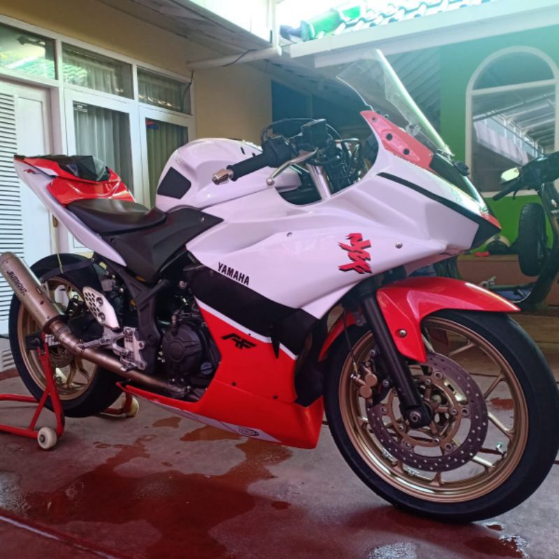 Set Cover Fairing Full Body Lengkap Model GP Yamaha R25 R 25 Bahan Fiber Tebal Custom Racing Full se