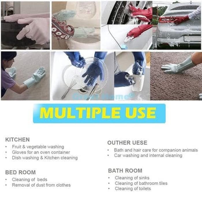 Sarung Tangan Sikat Bulu Silikon Magic Silicone Gloves Sarung Tangan Masak Sarung Tangan Oven Dapur