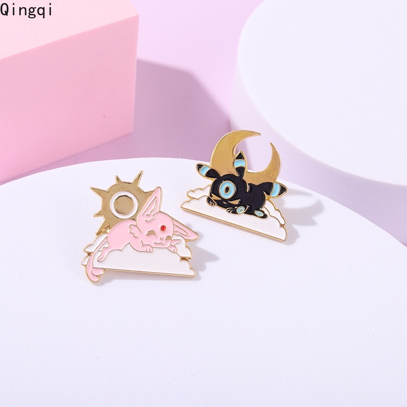 Bros Pin Enamel Desain Kartun Hewan Bulan Matahari Untuk Koleksi Anak Perempuan