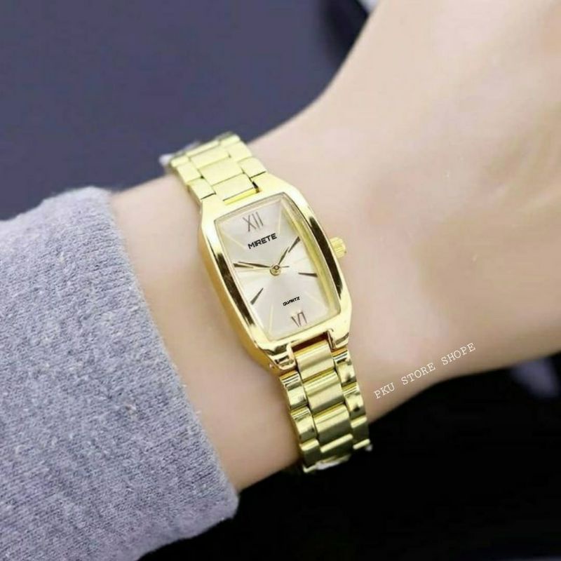 JAM TANGAN WANITA MIRETE RANTAI Stainlis stel tahan air  JAM TANGAN WANITA TAHAN AIR JAM TANGAN/CEWEK FASHION WANITA JAM TANGAN WANITA MIRETE ORIGINAL FREE BATRAI