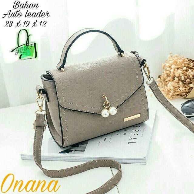 Tas Selempang ONANA gantungan mutiara-pearl /tas modis