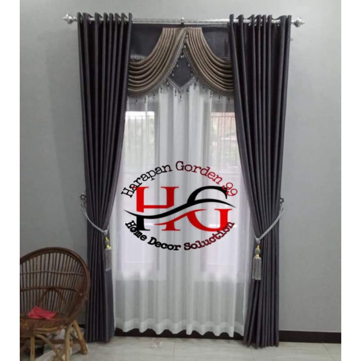 Gorden Blackout Polos Import Minimalis Serat Moreno Varian Warna Abu Tua/Abu Silver