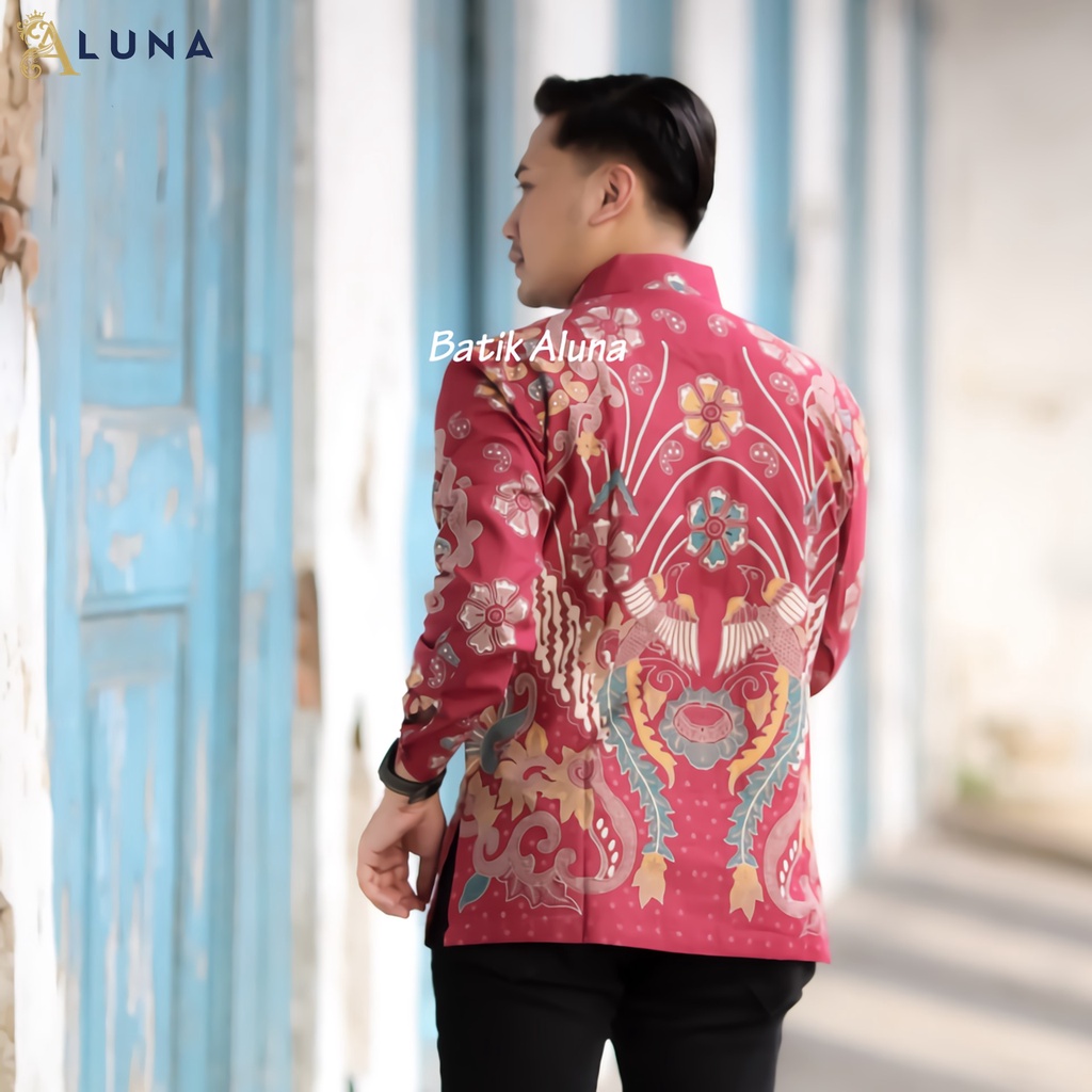 KEMEJA BATIK PRIA PREMIUM LENGAN PANJANG REGULAR BATIK ALUNA PCW 068