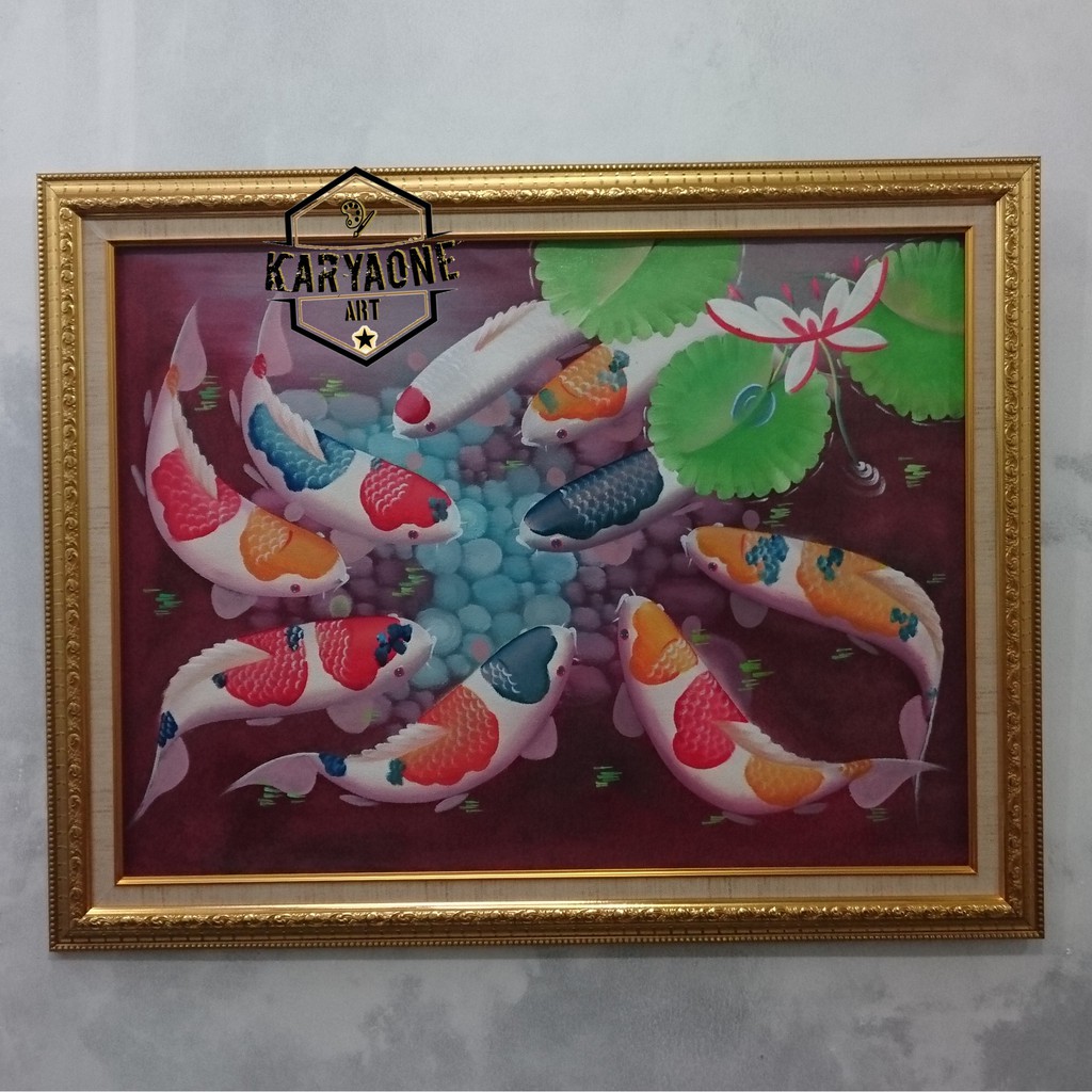 Lukisan Ikan Koi Asli Lukisan Tangan