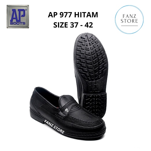 Sepatu Pantofel Hitam AP 977 / Sepatu Kerja Hitam AP Boots AP 977 / Sepatu Kantor Size 37 - 42 / Fanz Store