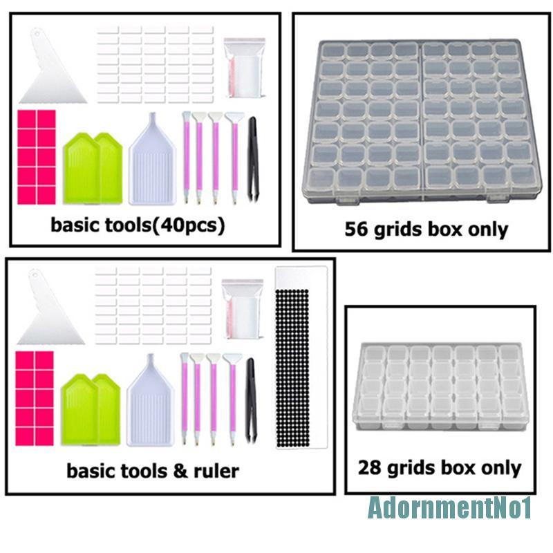 [AdornmentNo1]A4/A5 LED Light Board Diamond Painting Tools Kits 28/56 Grids Drill Storage Box