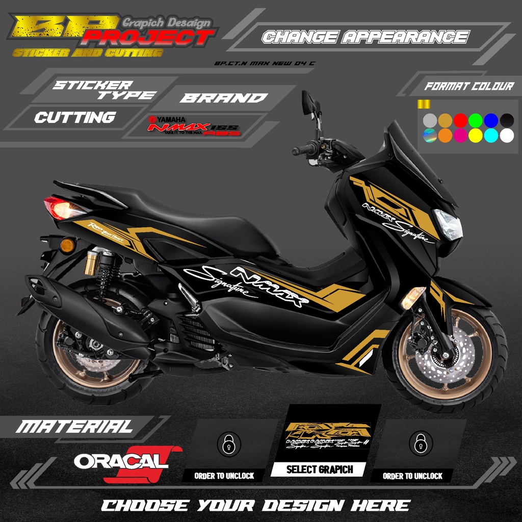 STICKER CUTTING BODY MOTOR N MAX NEW 2020 setiker polet yamaha N MAX 155 new 2020. CODE BP.04 C