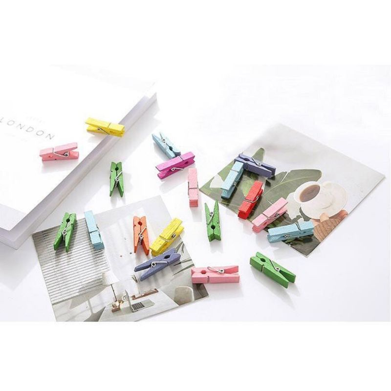 Makassar V136 Penjepit kayu wooden clip wood klip foto jepitan kayu penjepit tali lampu tumblr