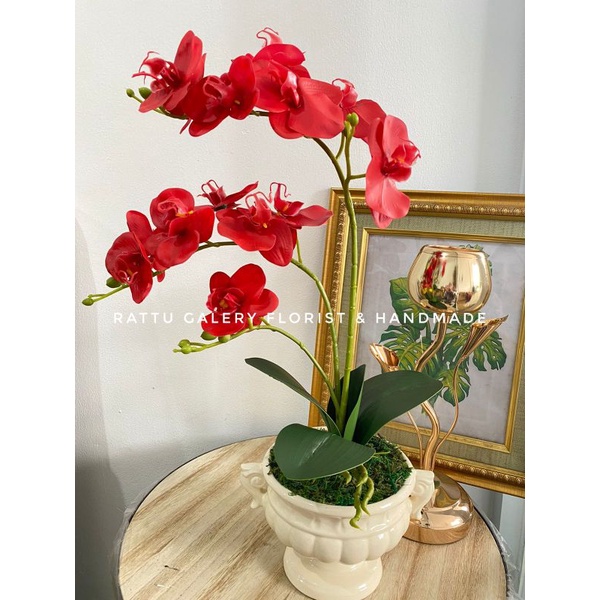 anggrek latex , vas kramik , vas cantik , anggrek latex premium, bisa cod