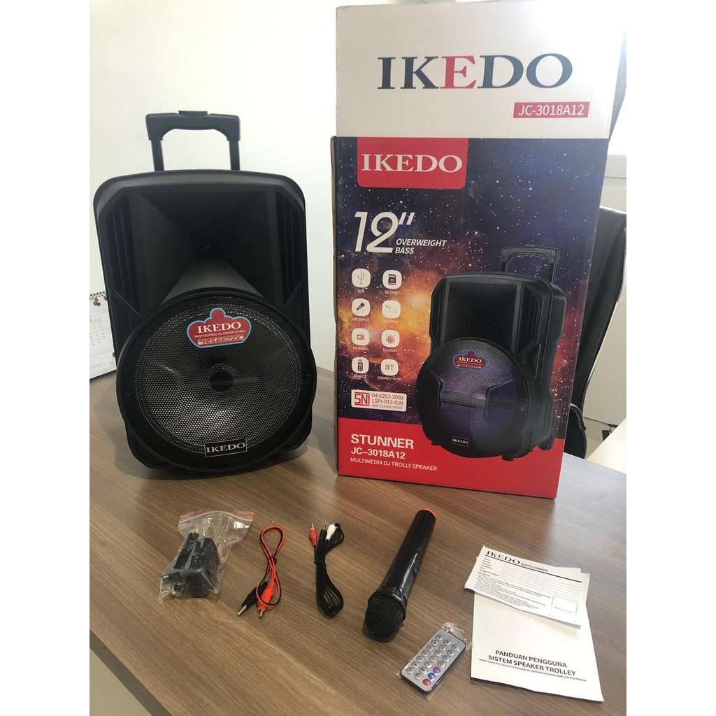 Speaker Bluetooth Ikedo JC-3018A12 12inch Speaker Meeting Portable Karaoke Player