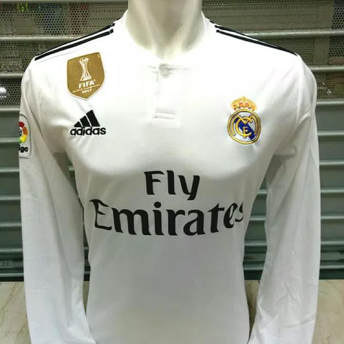 Baru Jersey Bola Real Madrid Home Ls Longsleeve Official 18/19 Grade Ori Bestseller