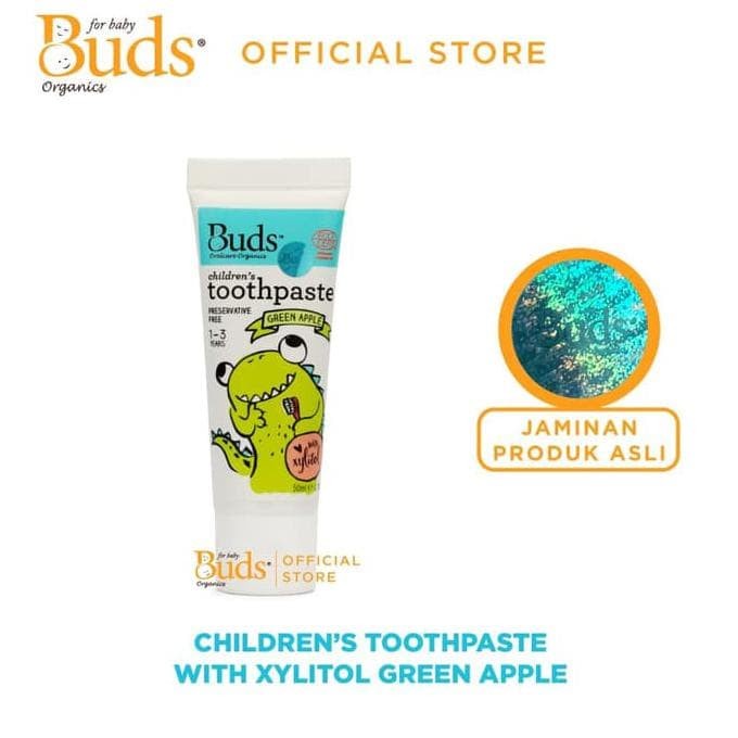 Buds Oralcare Organics - Children's Toothpaste xylitol Green Apple , Strawberry, Blackcurrant, papermint