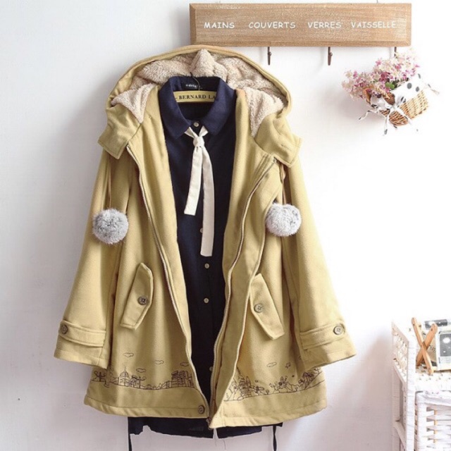 City Embroidery Coat Jaket Kawaii
