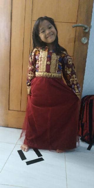 Qnunbatik Gamis Batik Anak Perempuan Muslim Jodha Prodo