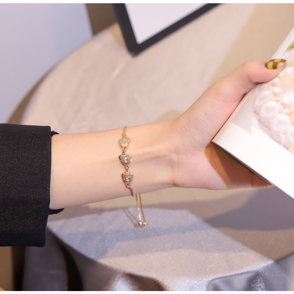 ✅COD Gelang wanita titanium gelang kupukupu korea lapis emas aksesoris wanita gelang D381