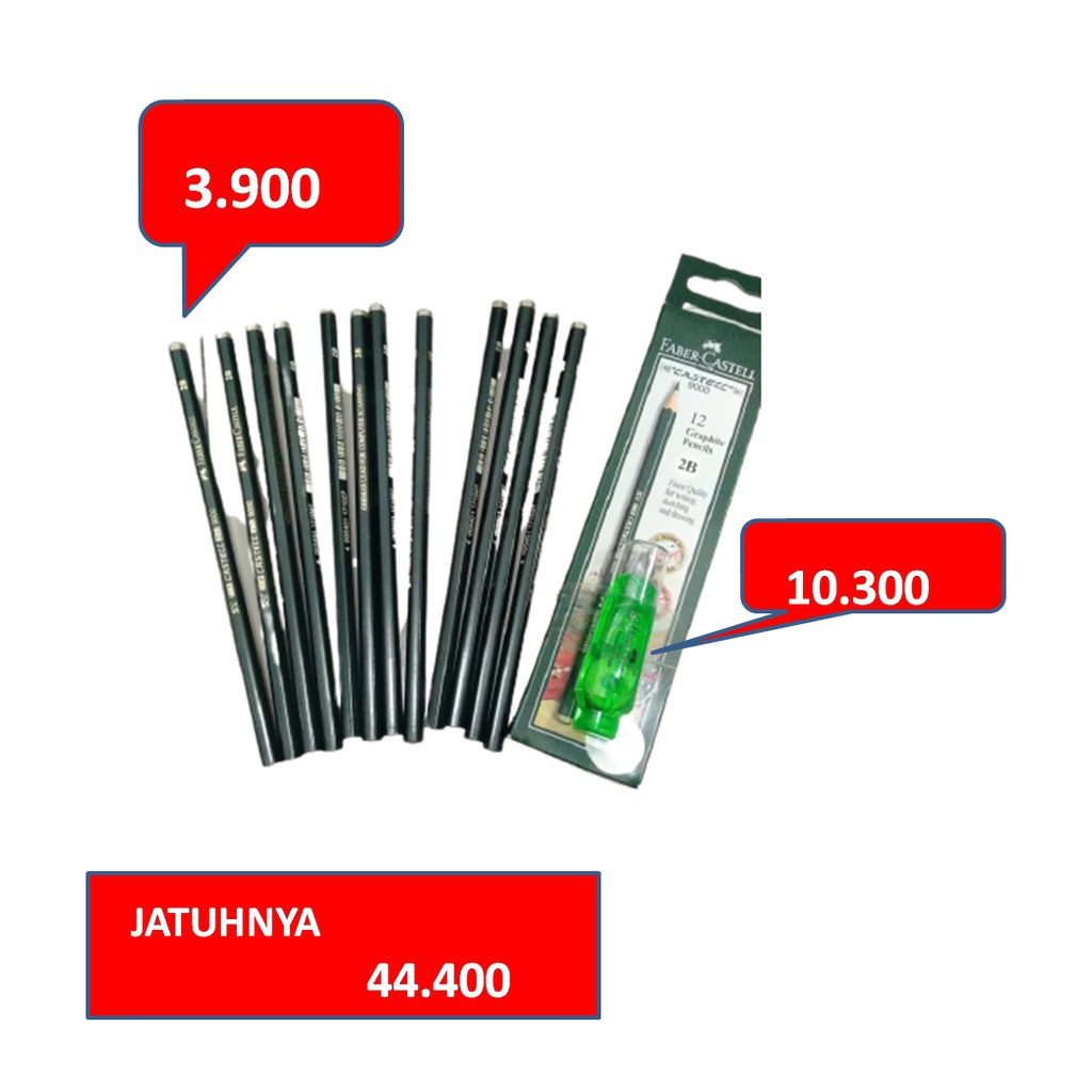 

PENSIL 9000-2B FABER CASTEL ISI 12 PCS FREE CORRECTION TAPE