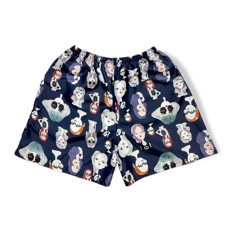 CELANA KOLOR | CELANA SANTAI | CELANA MURAH | GROSIR CELANA PENDEK BOXER PRIA / WANITA DEWASA-Retro navy