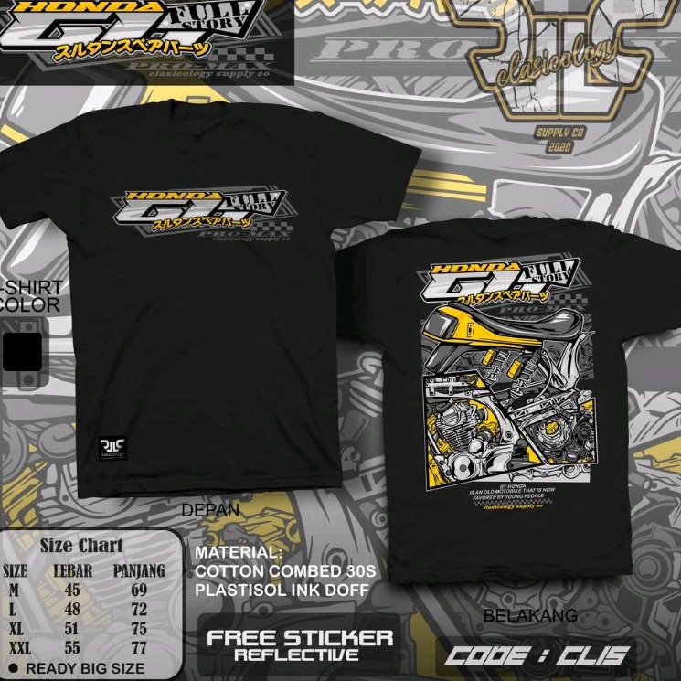 kaos Honda GL pro GL max full of story murah original distro gratis stiker