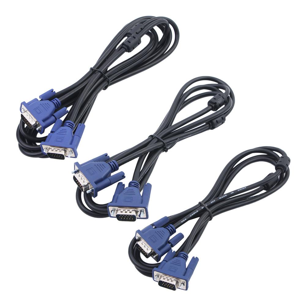 Lanfy Kabel VGA Monitor Komputer PC TV Adapter Konektor Monitor Komputer Kabel Ekstensi Adapter Male to Male VGA to VGA Cable