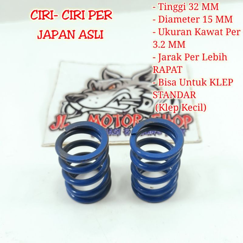 Sepasang Pir Per Klep Japan Jepang Mio Jupiter VEGA R RR ZR Supra Revo Blade Grand Karisma Beat Shogun Smash Nuovo Fino Mio J M3 Xeon Vario 110 Mio Soul Sporty X-Ride Spin Tinggi 32 Dan 34 MM