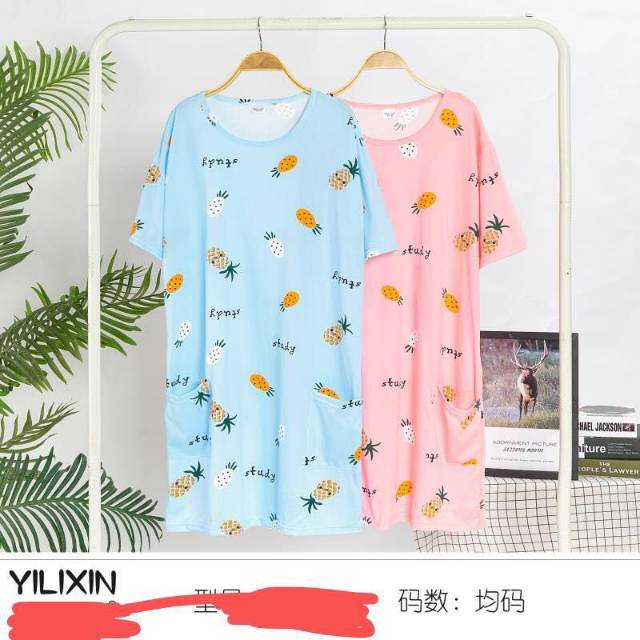 Baju tidur wanita import dress kembang pita