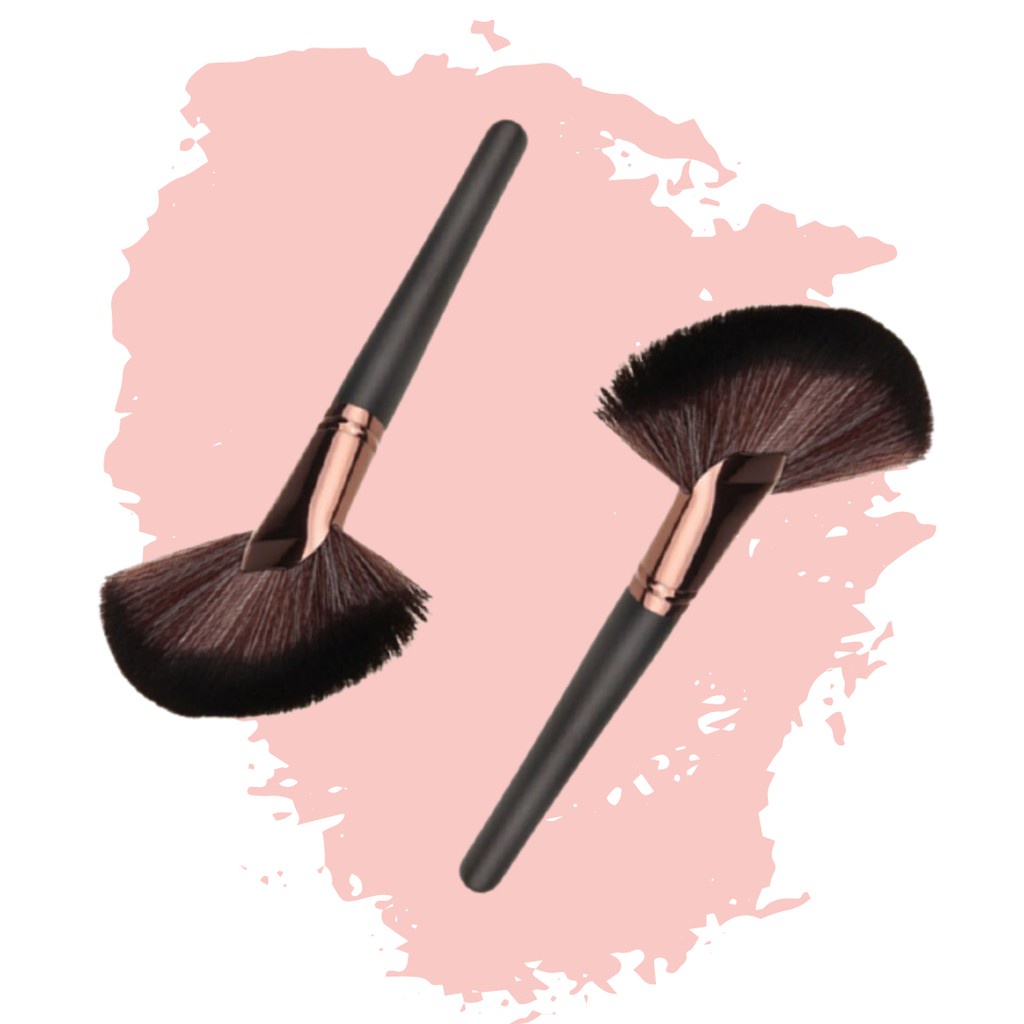 [BISA COD] Makeup Brush Kristal Kuas Bedak Fan Brush Hitam EyeShadow Alis Profesional Blush On Makeup Tools