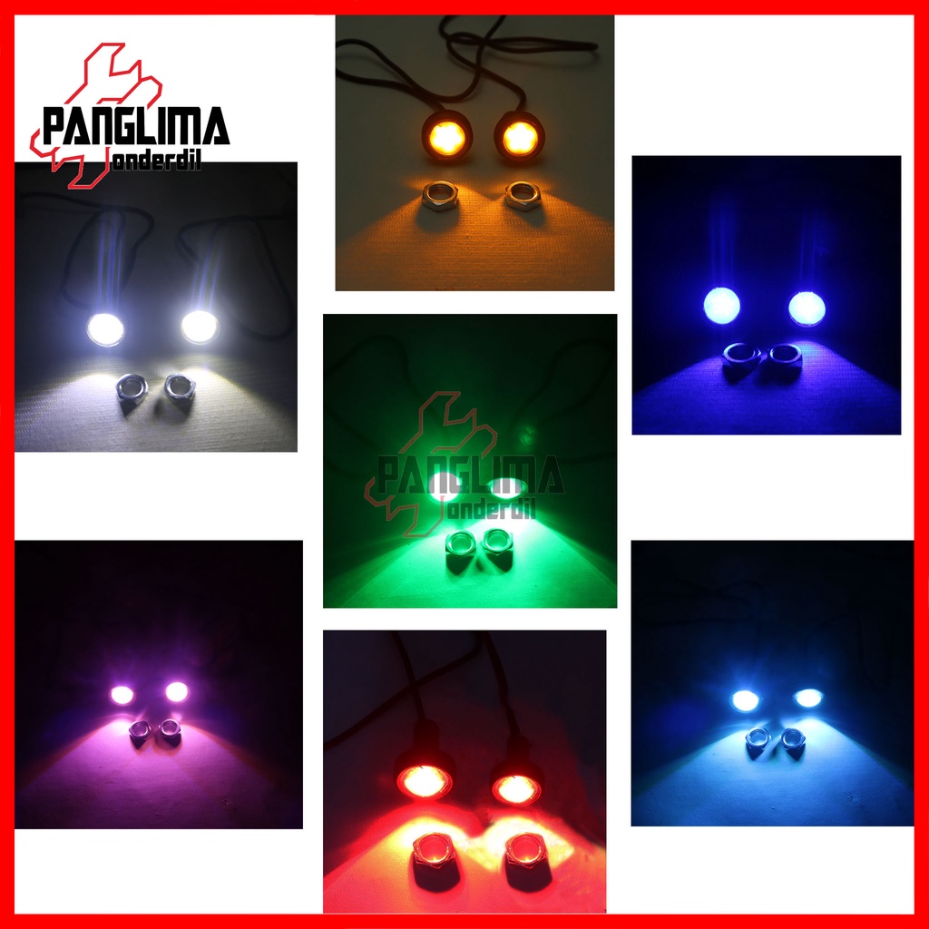 Lampu Sein Mata Elang 23 mm Sen-Dll Eagle Eye 23mm Super Bright-Terang Diam Motor-Mobil 1 Pc Biru-Ice Blue-Hijau-Kuning-Merah-Pink-Putih