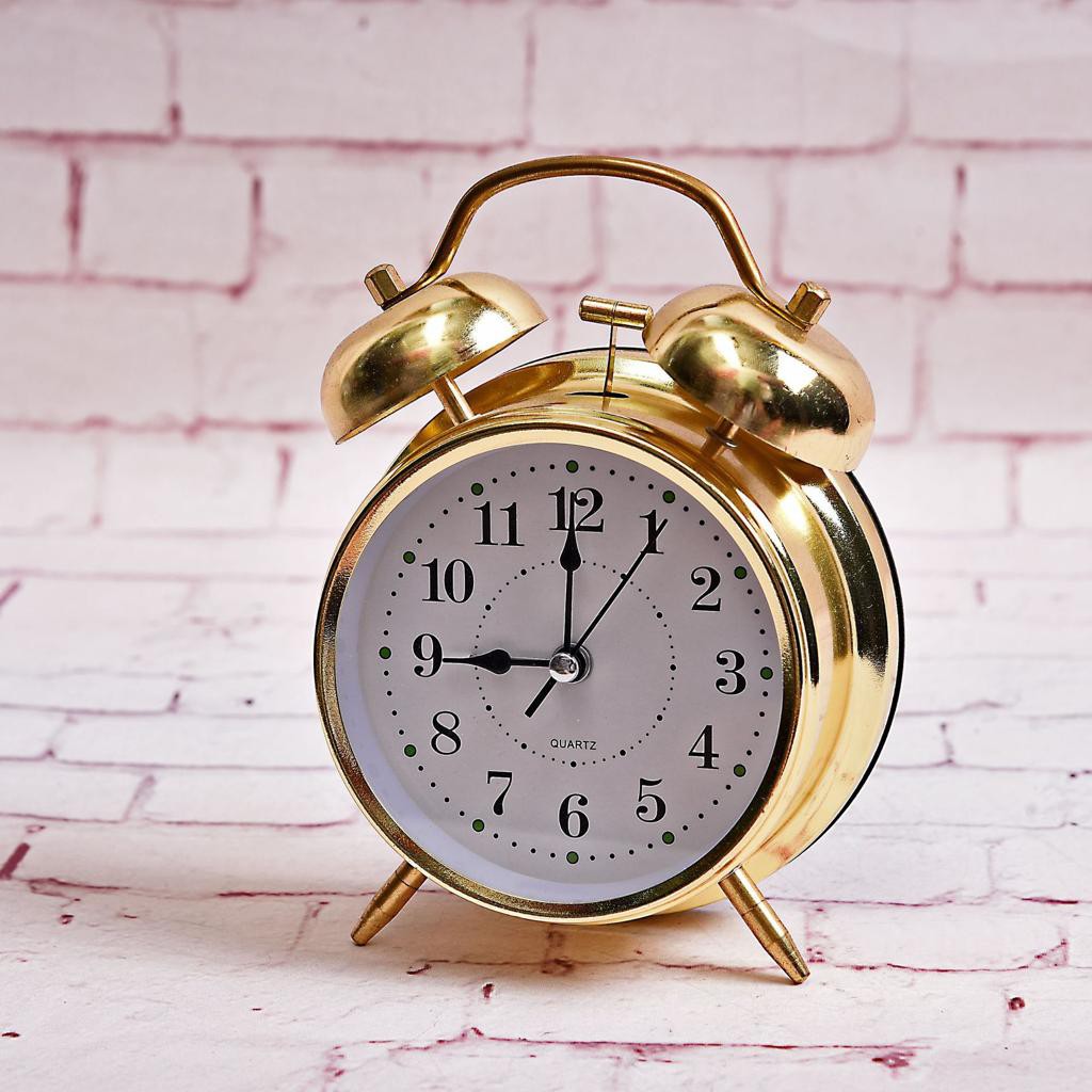 Jam Weker Alarm Meja Vintage Metal Gold Alarm Quartz 4 Inch Clock