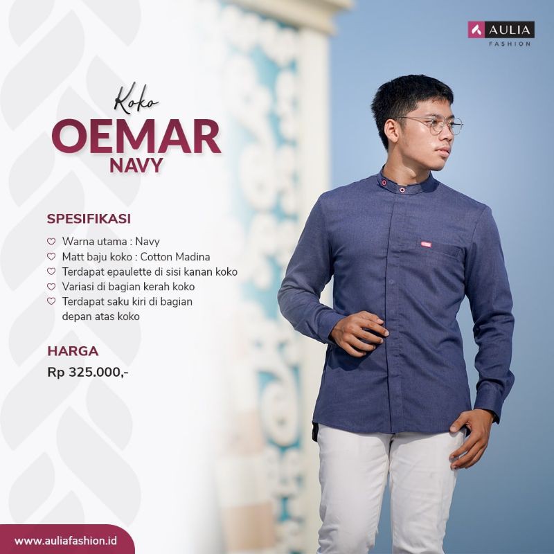 BAJU KOKO OEMAR NAVY FROM by AULIA FASHION