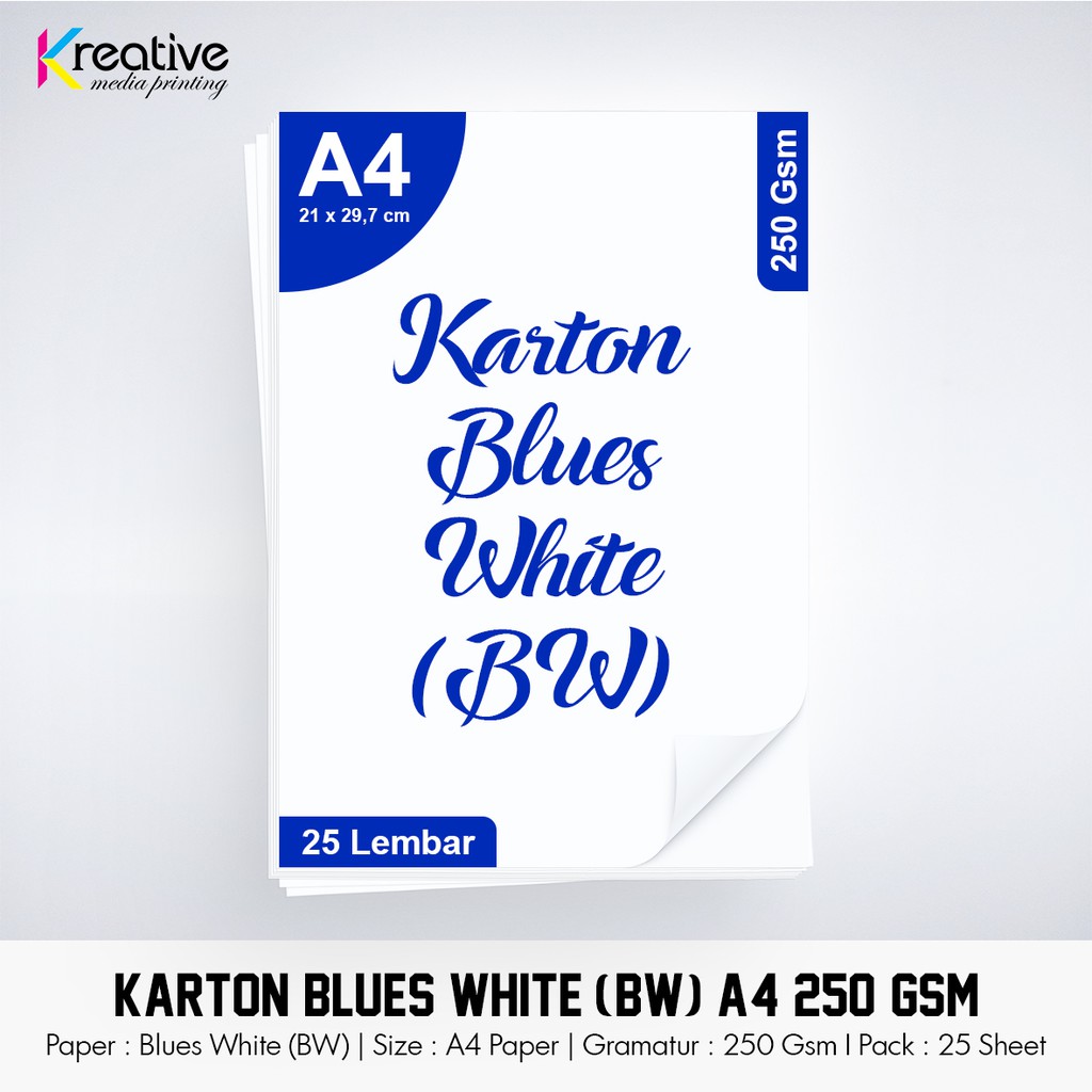 

Karton BW / Blues White (A4 - 250 Gsm - 1 pack = 25 lbr)