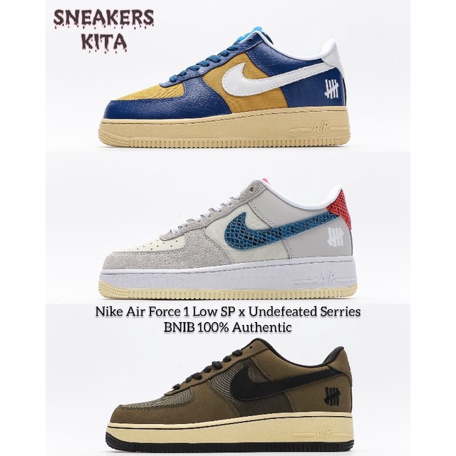 Jual Nike Air Force 1 Low SP X Undefeated BNIB 100% Authentic / Nike X ...