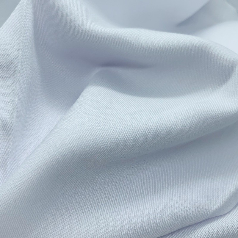 Kain Rayon Twill Polos (100%Rayon) PREMIUM-Putih bersih