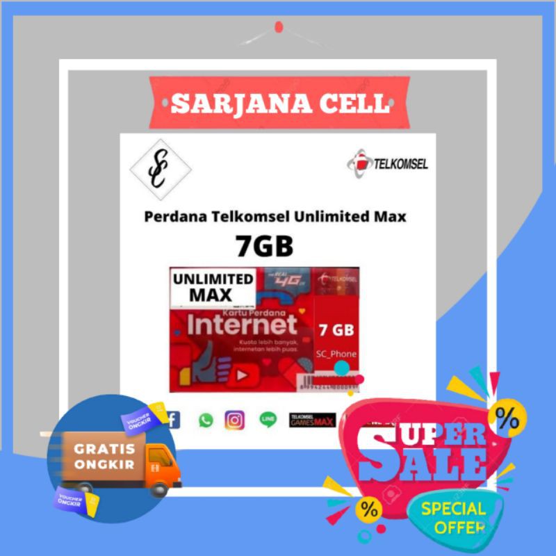 PERDANA TELKOMSEL MAX 14GB UNLIMITED