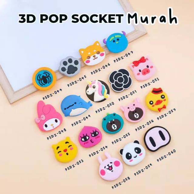 Pop Socket 3D Karakter/ Pop Socket PVC