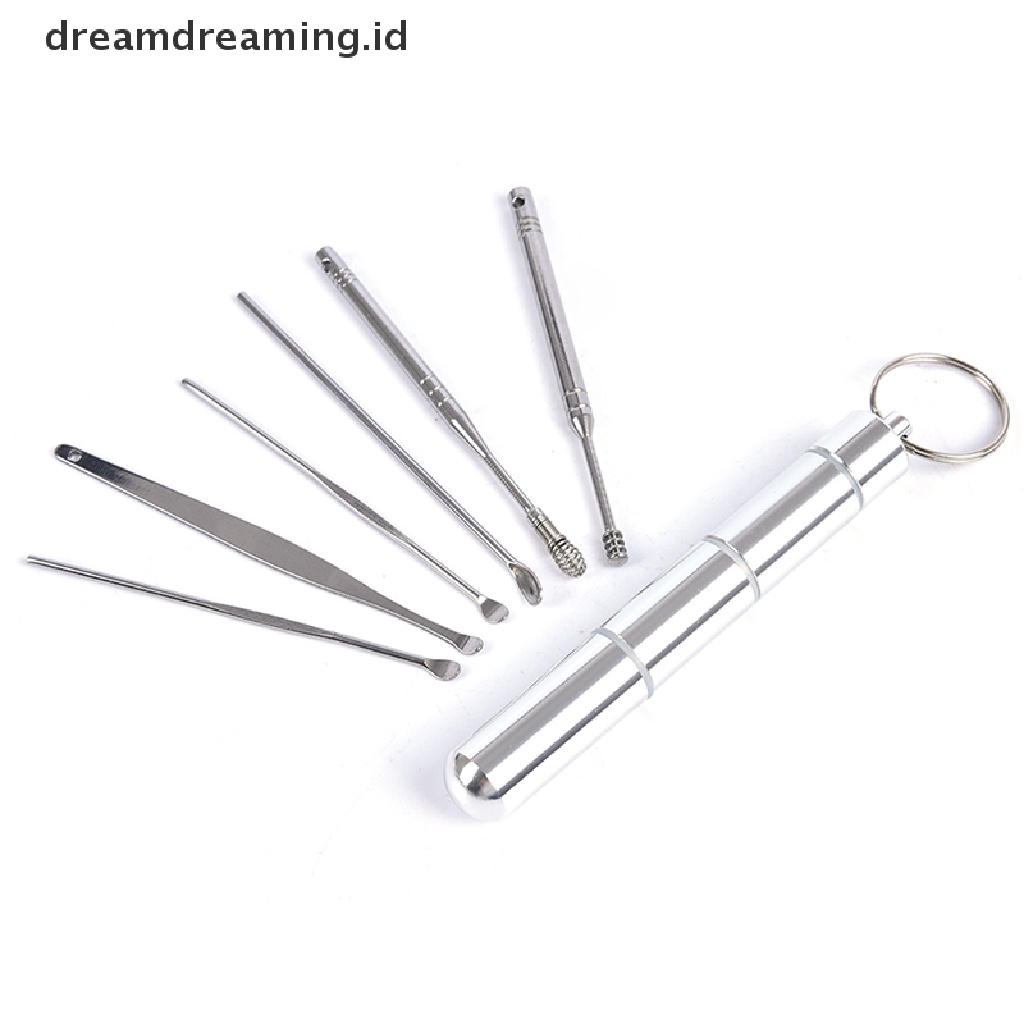 (dreamdreaming.id) 6pcs / Set Alat Pembersih Telinga Bahan Stainless Steel