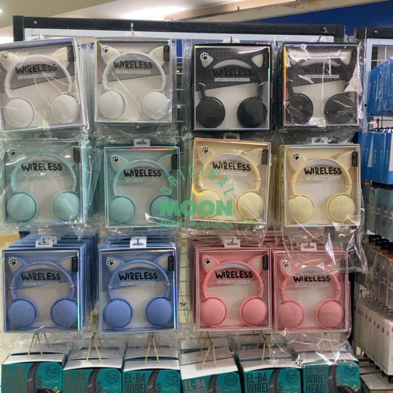 Headset Anak Perempuan Headset Bluetooth bh-s523 model kucing LED Lucu lampu cat