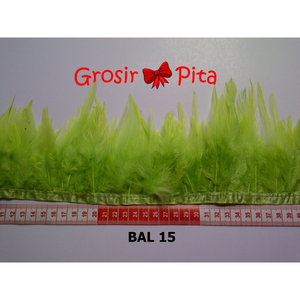 (1 yard) Bulu Ayam Lancip BAL 15 | Bulu Hias | Toko Bahan Craft | Grosir Pita