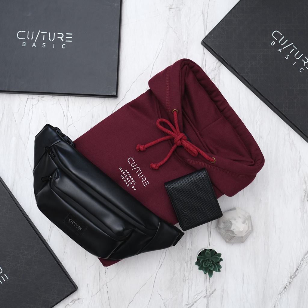 CULTURE BASIC | PAKET BOX LUXURY HOODIE (HOODIE + WAISTBAG + DOMPET) INCLUDE BOX