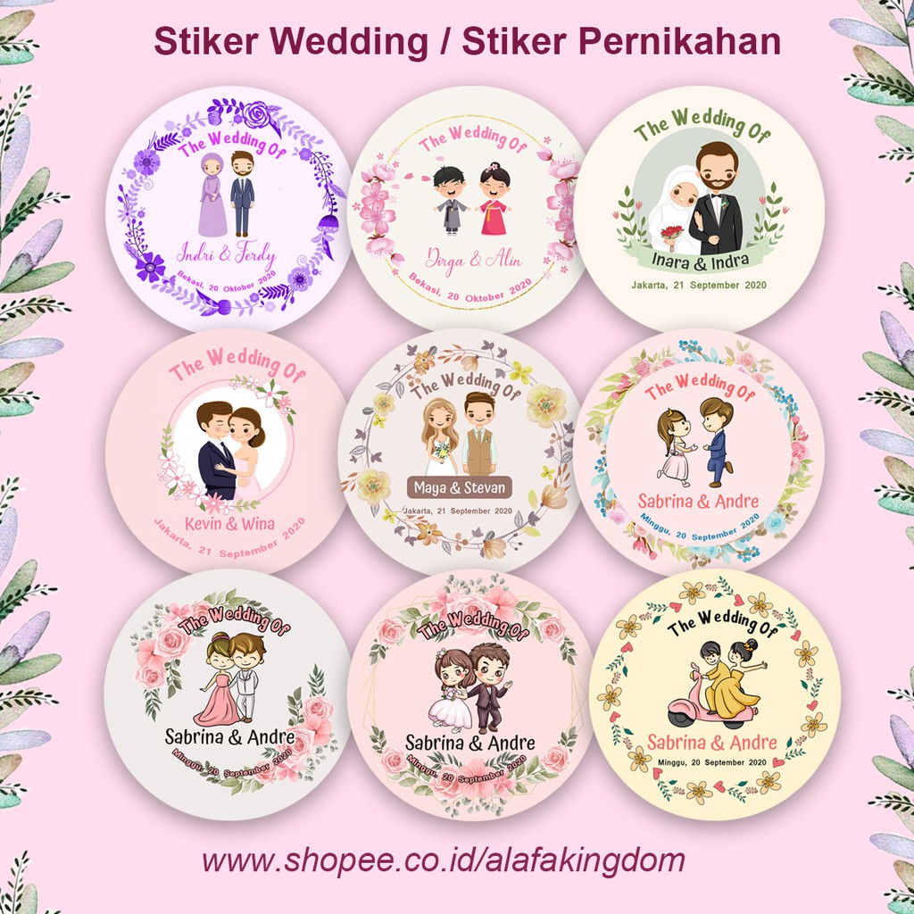 1 pcs Stiker Souvenir Wedding Stiker Souvenir Pernikahan