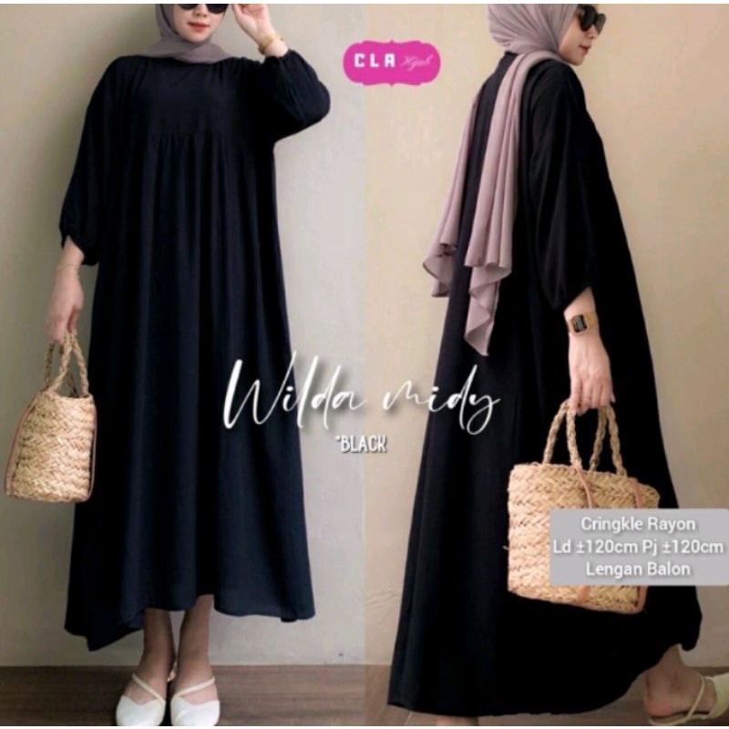 WILDA MIDI DRESS RAYON CRINKLE PREMIUM