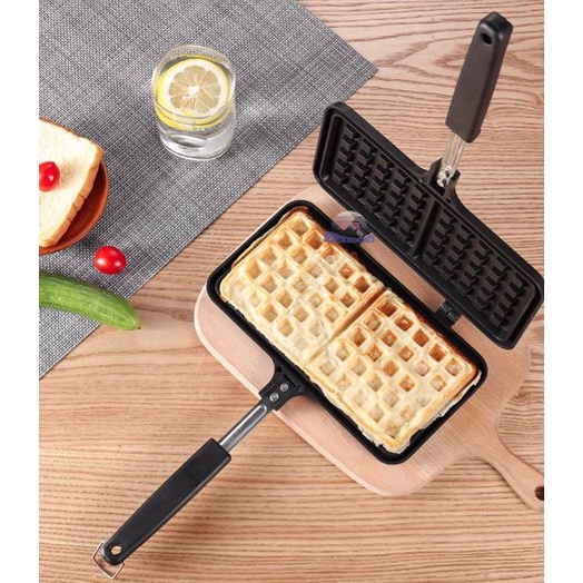 CETAKAN WAFFLE KOMPOR TEFLON HITAM KERAMIK